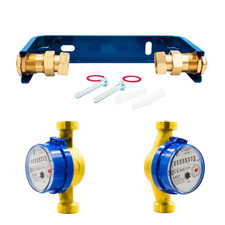 Wasserzähler 1/2″ 3/4″ MID R160 Messing Kaltwasser + Montagekonsole Auswahl DN