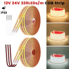 12V 24V COB LED Stripe Wasserdicht IP68 Leiste Streifen Selbstklebend 320Leds/m