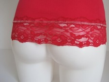 edc by Esprit Rippen Tanktop Spitze Shirt T-Shirt Ripp Tank Top xs s 34 36 rot