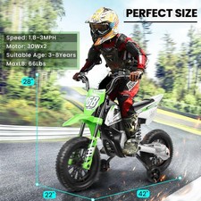 Kinder Elektro Motorrad, 12V Kindermotorrad mit Musik, Stützrädern, Kinderauto