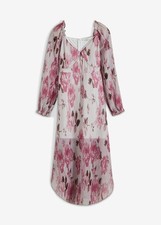 Neu Kleid Gr. 48 Weiß Rosa Floral Damen-Maxikleid Freizeitkleid