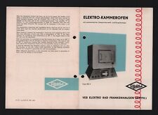 BAD FRANKENHAUSEN, Prospekt 1960, VEB Elektro Bad Frankenhausen Kammerofen