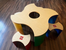 Lego Spieltisch - mit 4 bunten Hockern - Rarität -