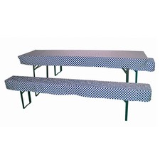 Hussen Polster Set für Bierzeltgarnitur Festzeltgarnitur Biertisch blau weiß