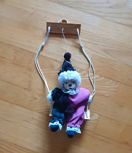 Clown marionette mit - mit, weiß