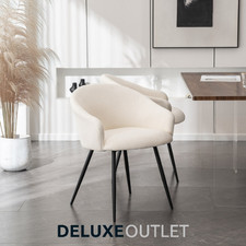 Esszimmerstuhl Stuhl Bouclé Weiß Wohnzimmerstuhl Esszimmer Design OUTLETWARE