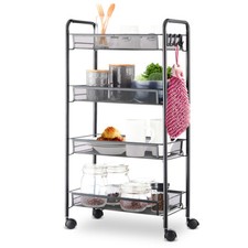 Rollwagen Rollregal Aufbewahrungswagen Servicewagen Metall Küchenwagen 4 Etagen