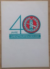 DDR Gedenkblatt A4 - 40 Jahre Grenztruppen der DDR  - ESST: 1986