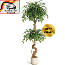 Kunstpflanzen Künstlicher Ficus Baum 150 Cm Große Grüne Birkenfeige Im Topf 