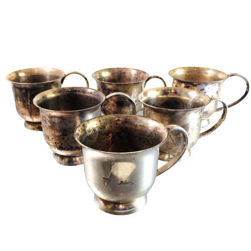 Silber tassen 6er set - silber,