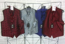 Herren Weste Plastron Einstecktuch Anzugsweste Hochzeit Bräutigam 46 48 50 52 54