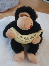 Paul Import Süßer Affe mit Banane "I Love You This Much!" Kuscheltier 33cm 