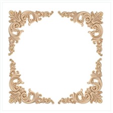 Holz Ornament Möbel Deko geschnitzt Applikation Unbehandelt Vintage