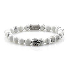 Howlith Armband Bracelet Perlenarmband Skull Edelstahl