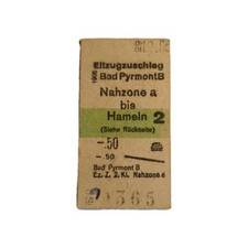 Bad Pyrmont - Hameln, 1929, Eilzugzuschlag, Dt. Reich, 2.Kl.