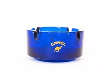 Kleiner Camel Aschenbecher in blau Glas Zigaretten Becher D=7 cm