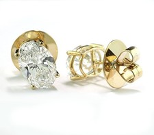 Solitär Brillant Ohrstecker 4,01 carat RIVER/VS1 IGI-Zertifikat CVD 585 Gold Neu