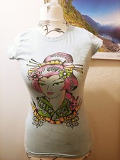 Geisha Japan Style Kimono Tattoo Art Pop Style Shirt Love Luck Lolita Cartoon