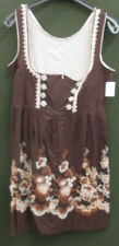 Damen Trachten Kleid Dirndl braun mit Stickerei Gr. 44