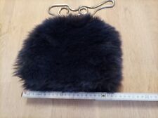 Umhänge Handwärmer Muff  Kunstfell Webpelz Blau/Grau mit Tasche