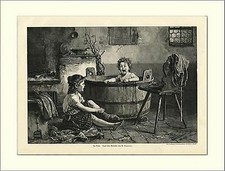 IM BADE VON VAUTIER ZUBER BADEWANNE KINDER HOLZFASS HOLZSTICH M 223