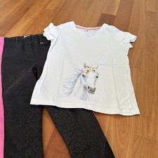 Reitsport Set Gr.134 Crane Rosa Weiß Grau ???Gebrauchsspuren 