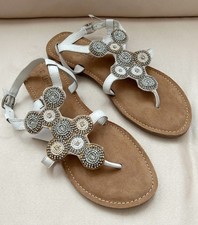 Sandalen Zehentrenner weiß