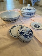 Zwiebelmuster DDR Kahla Tisch  Geschirr  Speiseteller 4 x und Kuchenplatte