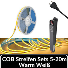 Set LED COB Streifen Band Stripe 24V 8mm Warmweiss selbstklebend Leiste 5-20M