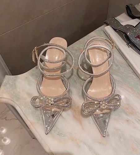 High heels glitzer silber - glitzer,