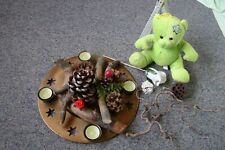 großer Teelichthalter 31 cm Teelichter Teddy ++ Gartentisch Deko Kupfer Optik