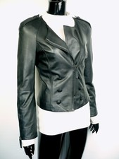 Leichte Lederjacke  ZARA  Echtleder  schwarz  Gr S  Lammnappa Schulterklappen