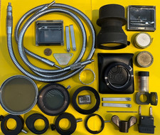 Gruppe alte Mikroskop Optik Photographie Technik Zubehör Ersatzteile Bastlerware