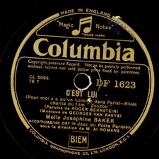 JOSEPHINE BAKER C'est Lui / Haiti -Soundtrack- 78rpm Schellackplatte S8281