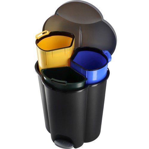 Dreifach abfalleimer recycling - abfalleimer,