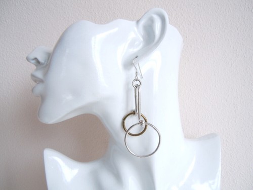 925 silber ohrringe bicolor - silber,