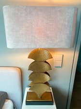 Edle Tisch- Nachttischlampen - EICHHOLTZ - Modell IRIS - Granitsockel - Messing*