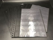 Lindner Einsteckblätter Schwarz mit 6 Streifen - 18 Ring-Lochung neuwertig (6754