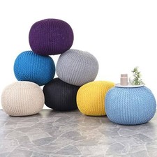 Pouf HWC-E16, Strickhocker Sitzhocker Strickpouf, Strickoptik 40x50cm