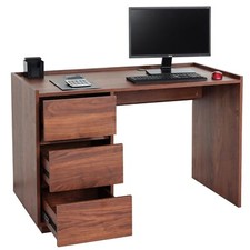 B-Ware Schreibtisch MCW-J78, Bürotisch, Schublade, 78x121x60cm Walnuss-Optik
