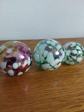 3 mungeblasene glaskugeln zum