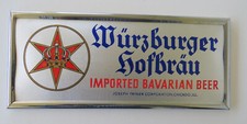 Altes Imoglasschild - Emailoid um 1955; Würzburger Hofbräu; IMPORTED BAVARIAN