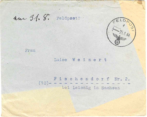 Feldpost brief - feldpost, 25.8.44