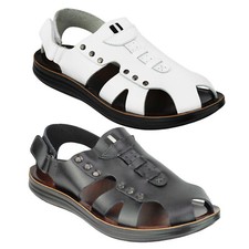 Herren Schwarz Riemen Leder Weiß Sandalen Gladiator Sommer Strand Wandern Pantoletten Shoe