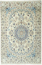 Wunderschöner Orientteppich 146x96 Perserteppich Nain fein mit Seide Neu