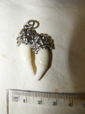 Charivari Anhänger 835er Dachszähne Zähne Trachtenschmuck Oktoberfest Lederhose 