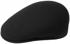 Kangol Flatcap 504 Wool schwarz Herren Schirm Mütze Walk Känguruh Logo Mütze