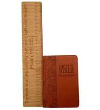 KJV  Bible Mini Pocket Size Faux Leather Red Letter Edition Ribbon Marker Gift