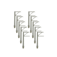 10er Pack Oberleitung Mast Spur N, mittelgrau, Einzelträger, Dekoartikel