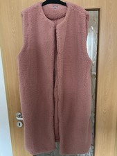 Lange Kunstfell Weste Rosa Mit